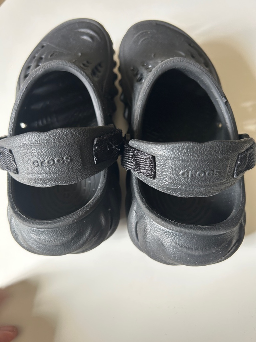 CROCS Kids Black Echo Clogs Shoes - Size 10 - Picture 7 of 9